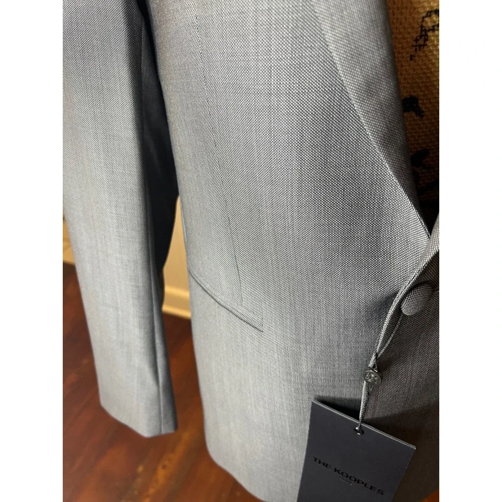 The Kooples Paris Mens Slim Fit Grey‎ Shawl Collar Blazer Suit Jacket Size 50S